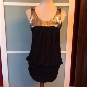 Navy sequin dress